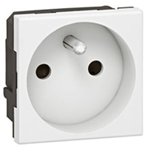 Mosaic prise 2P+T Antibact. 10/16A 250V 2 mod. Blanc - Legrand